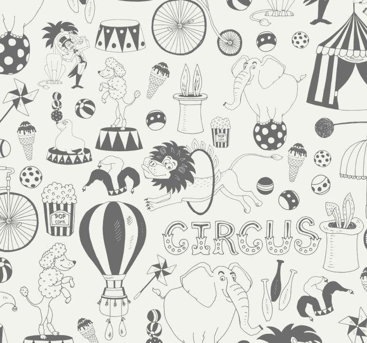 Kinderkamer rolgordijn circus nordic kleur - TenStickers