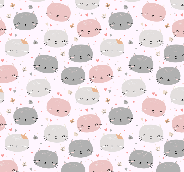 Kinderkamer rolgordijn schattige grijze en roze kittens - TenStickers
