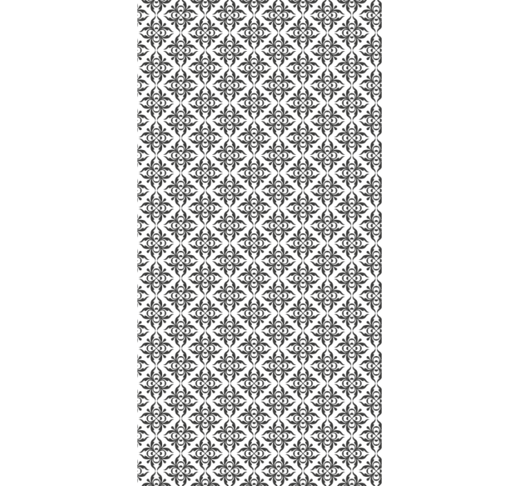 Kantoor rolgordijn elegante zwarte bloemen - TenStickers