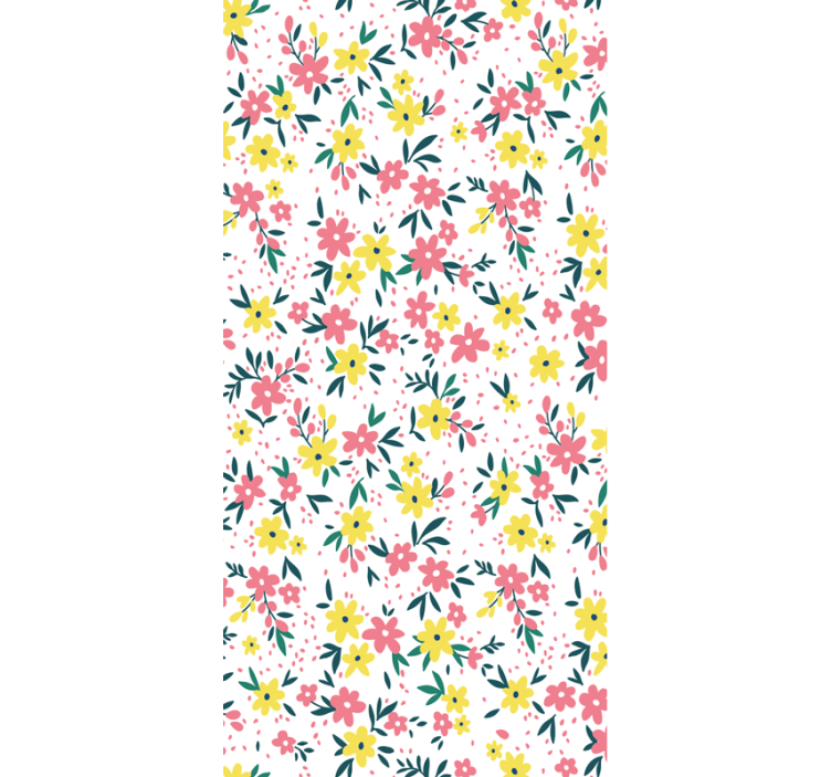 Kantoor rolgordijn flowerprint 'ifuru' wit - TenStickers