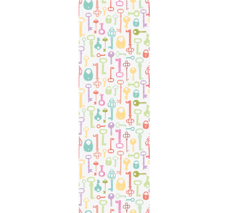 Rolgordijn tienerkamer sleutelpatroon motief - TenStickers