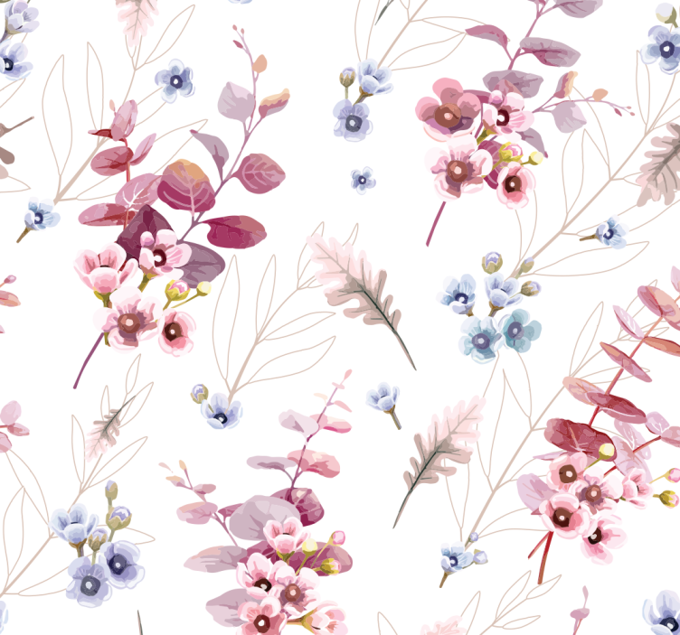 Rolgordijn tienerkamer botanische illustratie - TenStickers