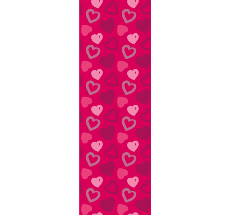 Rolgordijn tienerkamer fuchsia harten - TenStickers