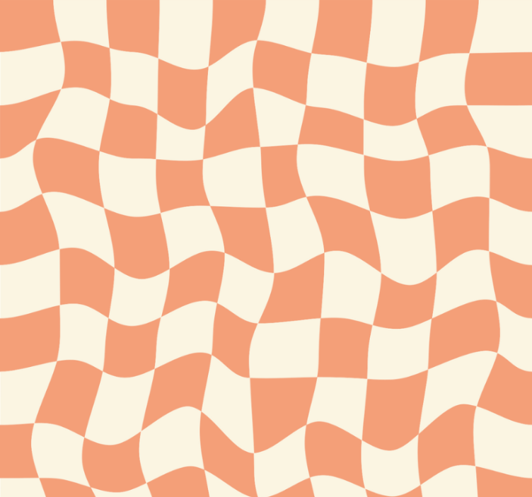 Rolgordijn tienerkamer met groovy geblokt patroon - TenStickers