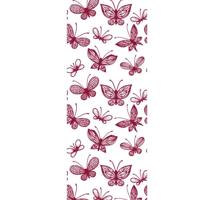 Rolgordijn tienerkamer elegant rood vlinderpatroon - TenStickers
