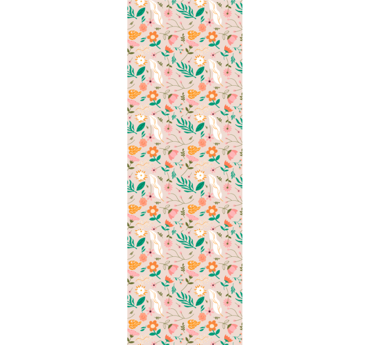 Rolgordijn tienerkamer pastel bloemenpatroon - TenStickers