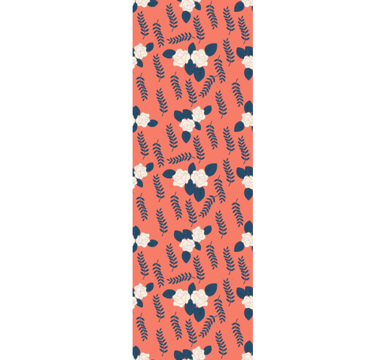 Rolgordijn tienerkamer illustratie van oranje rozen patroon - TenStickers
