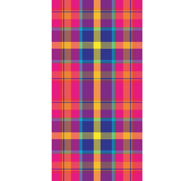 Rolgordijn tienerkamer kleurrijk ruitpatroon - TenStickers