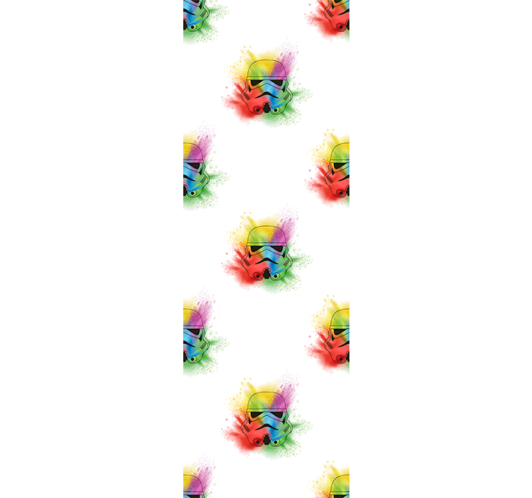 Rolgordijn tienerkamer patroon van witte trooperhoofden - TenStickers