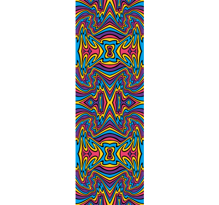 Rolgordijn tienerkamer levendige kleuren en vrolijke lijnen - TenStickers