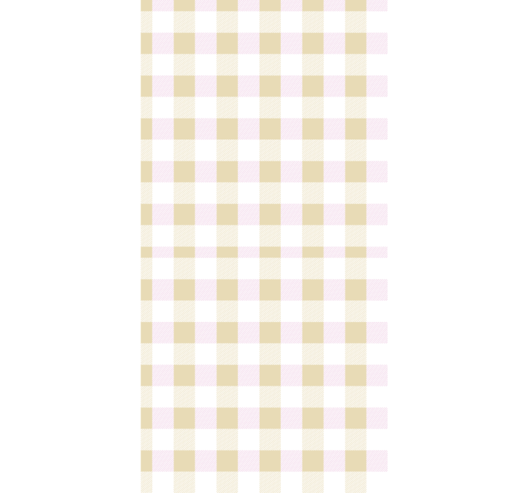 Rolgordijn tienerkamer roze en gouden tartan - TenStickers
