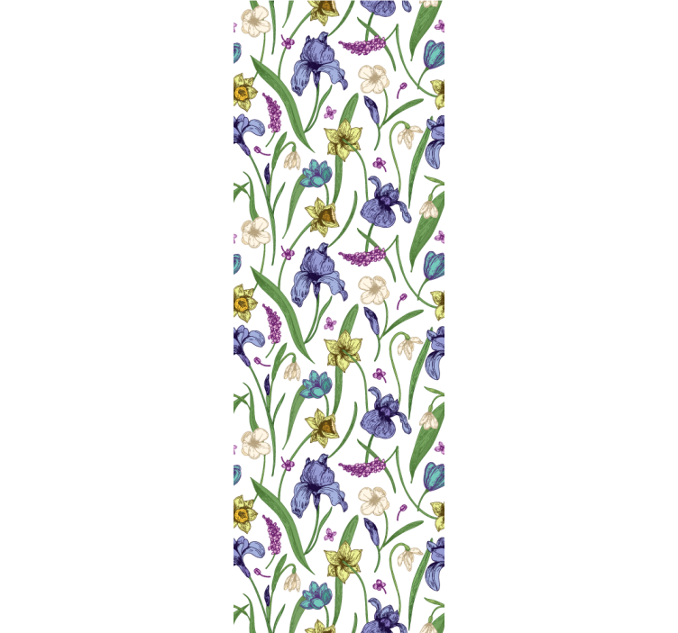 Rolgordijn tienerkamer met bloemenpatroon - TenStickers