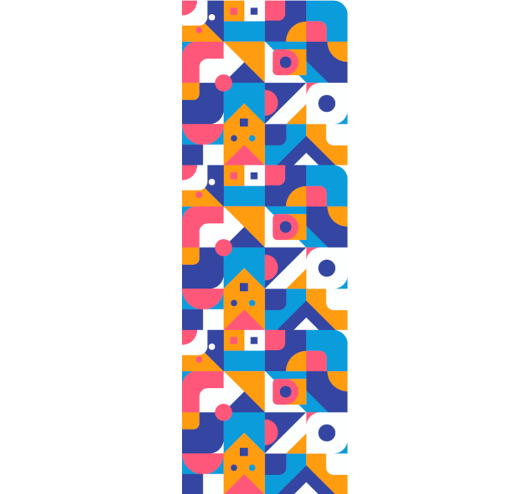 Rolgordijn tienerkamer kleurrijke geometrische mozaïek - TenStickers