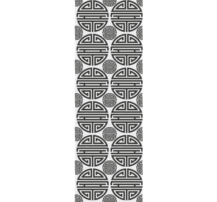 Modern rolgordijn met aziatisch geometrisch patroon - TenStickers