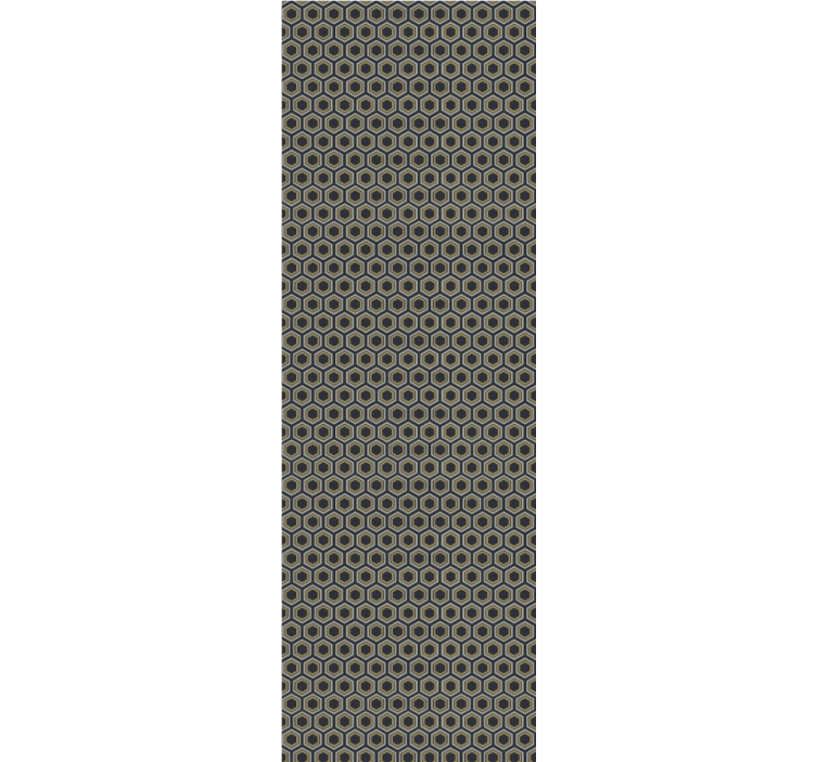 Modern rolgordijn patroon van gouden en grijze hexagons - TenStickers