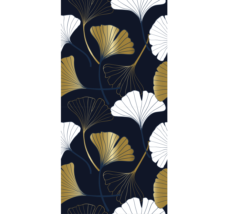 Modern rolgordijn met reliëf ginkgo bladeren - TenStickers