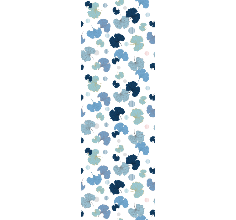 Modern rolgordijn ginkgo blad blauw - TenStickers