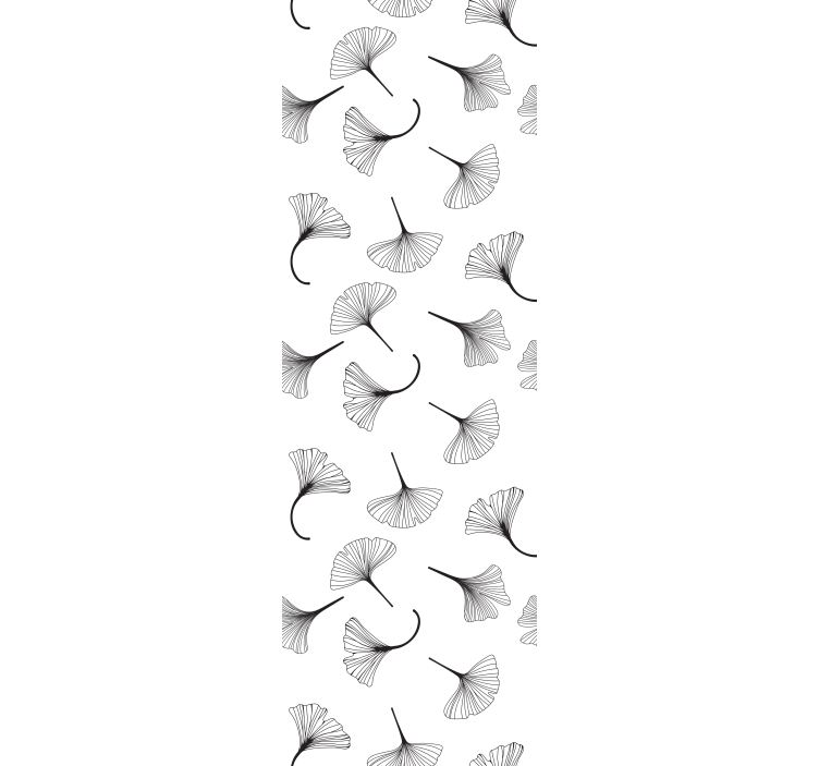 Modern rolgordijn ginkgo bladeren zwart patroon - TenStickers
