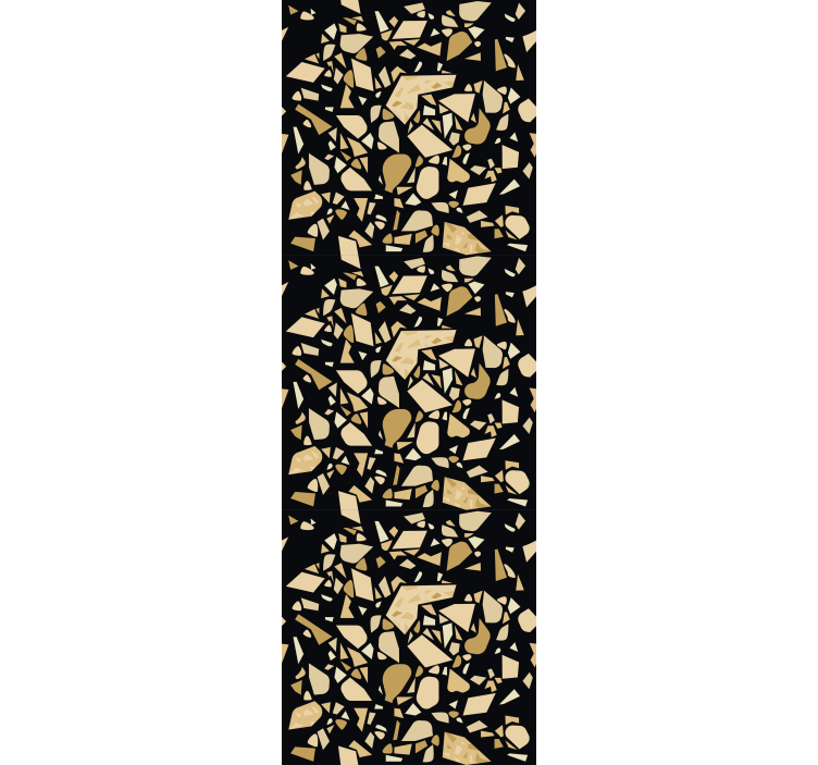 Modern rolgordijn terrazzo stijl zwart goud - TenStickers