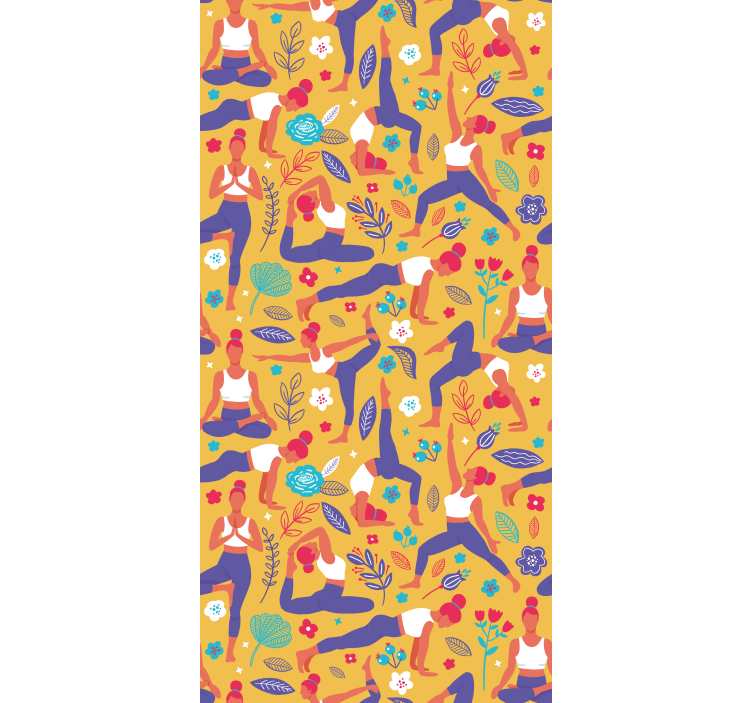 Modern rolgordijn handgetekende yoga doodle - TenStickers