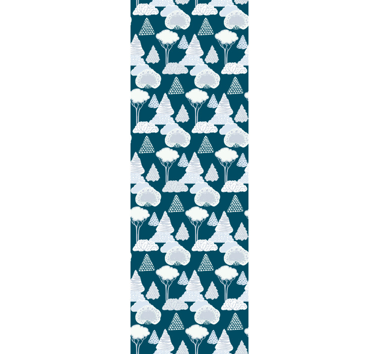 Modern rolgordijn japandi marineblauwe bomen - TenStickers