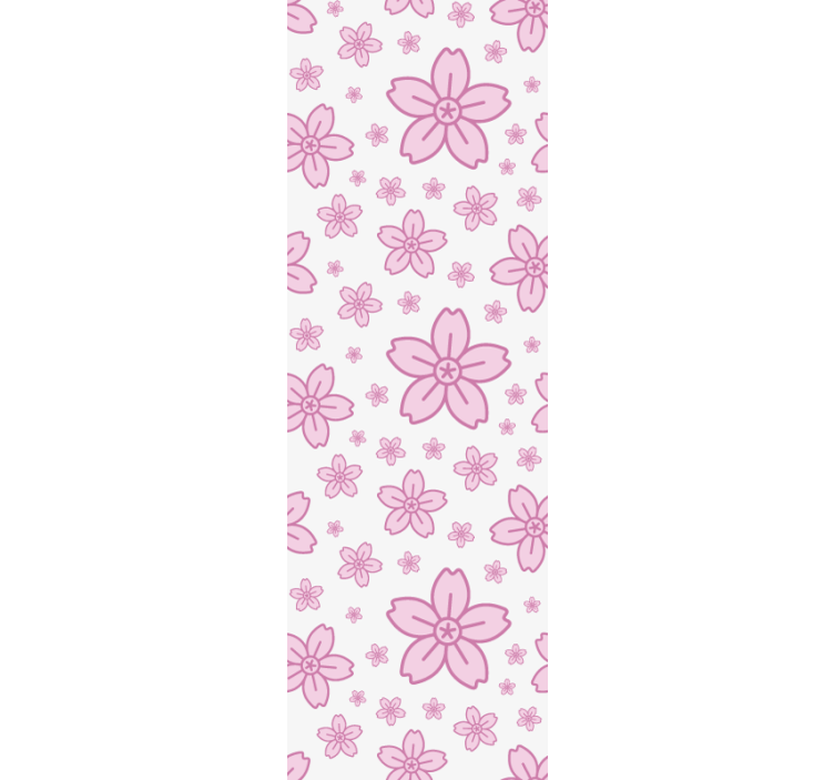 Modern rolgordijn met schattige roze bloemetjes op wit - TenStickers