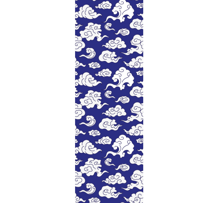 Modern rolgordijn witte silhouetten op blauwe achtergrond - TenStickers