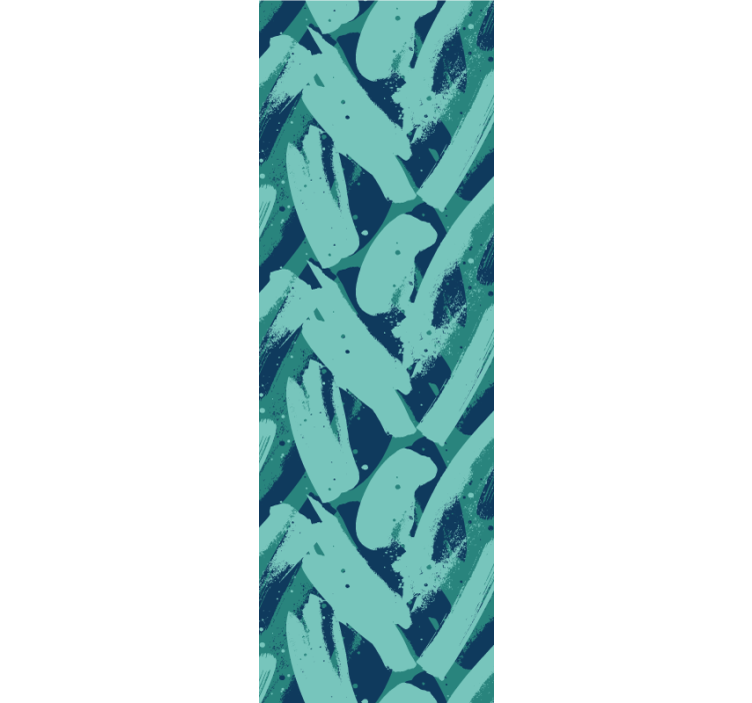 Modern rolgordijn groene en blauwe verfstreken - TenStickers