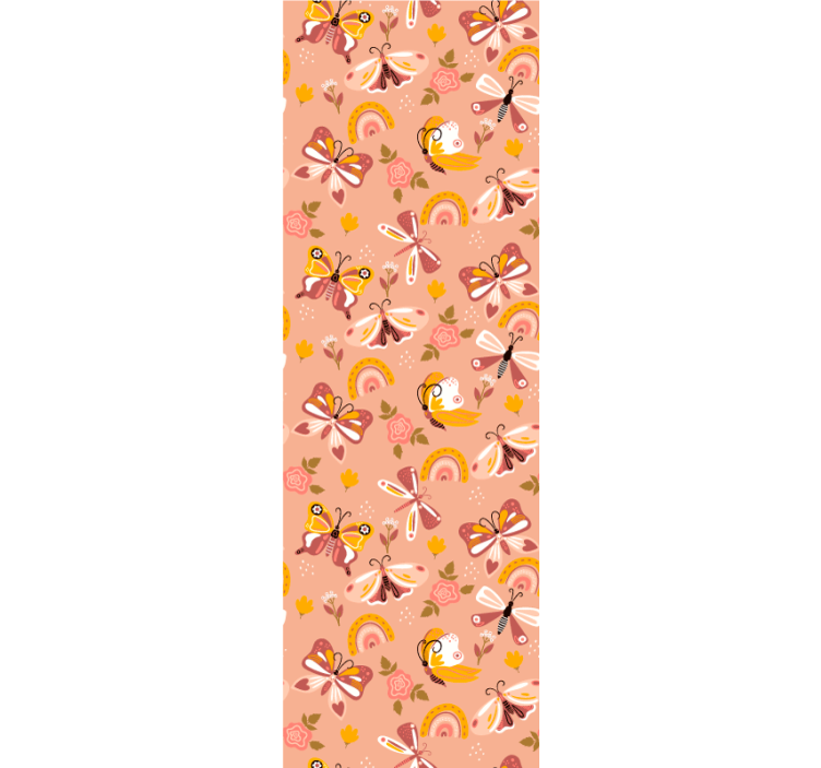 Modern rolgordijn vlinders en regenbogen boho patroon - TenStickers