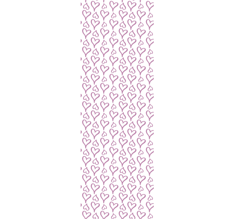 Modern rolgordijn met roze geïllustreerde harten - TenStickers