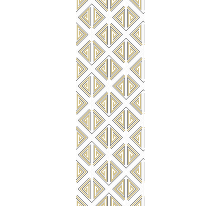 Modern rolgordijn grijze figuren met gouden en beige lijnen - TenStickers