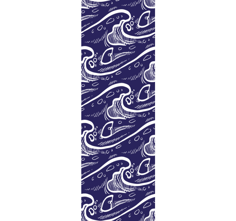 Modern rolgordijn met blauw golvenpatroon achtergrond - TenStickers