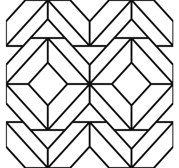 Modern rolgordijn zwart-wit geometrisch patroon - TenStickers
