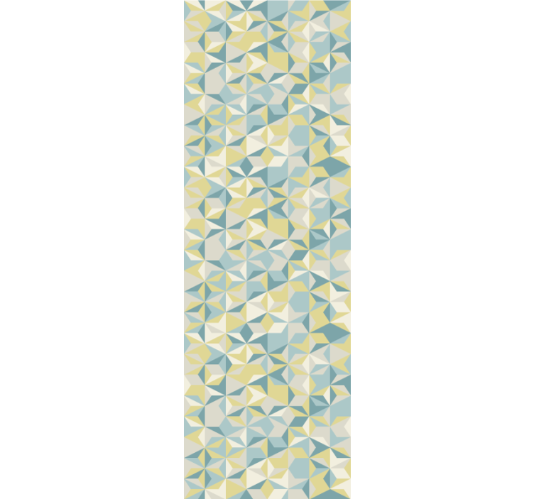 Modern rolgordijn beige blauw en geel geometrisch - TenStickers