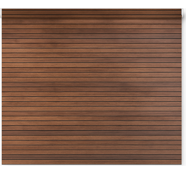 Patronen rolgordijn parallel walnoothouten lamelen - TenStickers