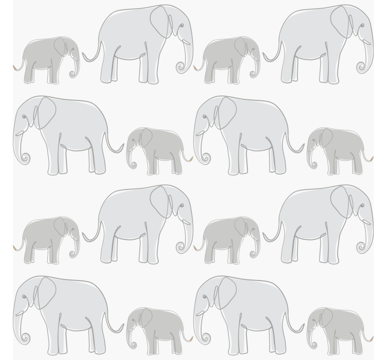 Rolgordijn grijs minimalistische olifanten - TenStickers