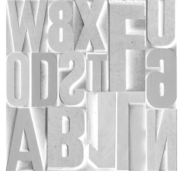 Rolgordijn grijs 3d grijze letters - TenStickers