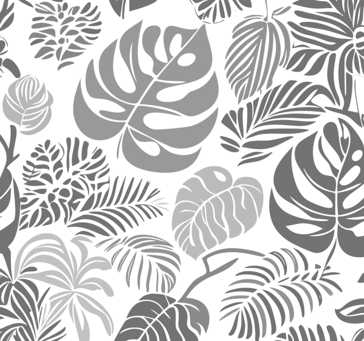 Rolgordijn grijs met monstera bladeren - TenStickers