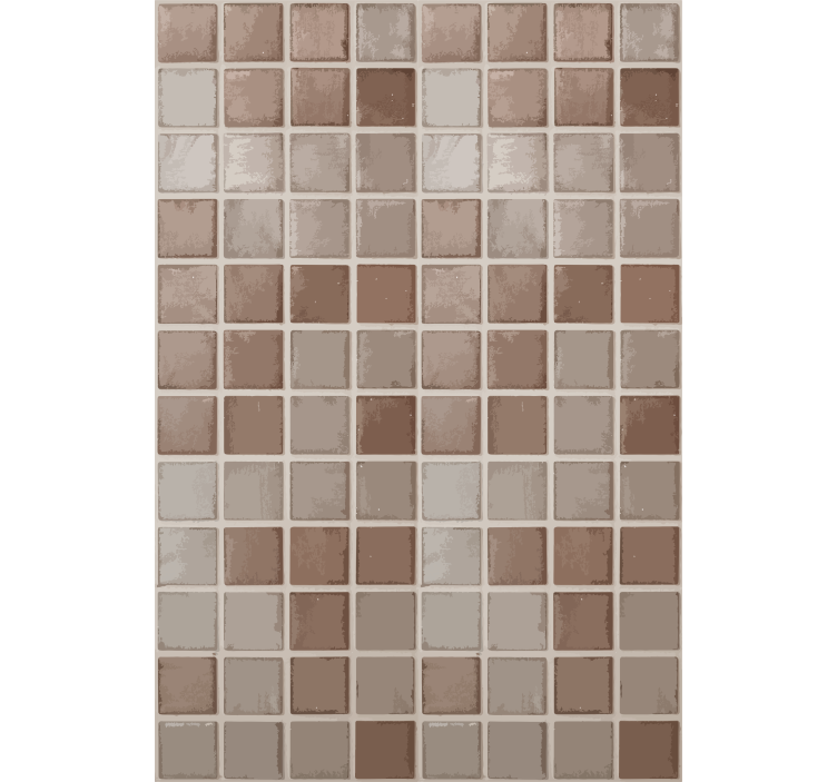 Rolgordijn beige met keramisch vierkant patroon - TenStickers