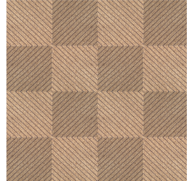 Rolgordijn beige jute vierkanten bruin patroon - TenStickers