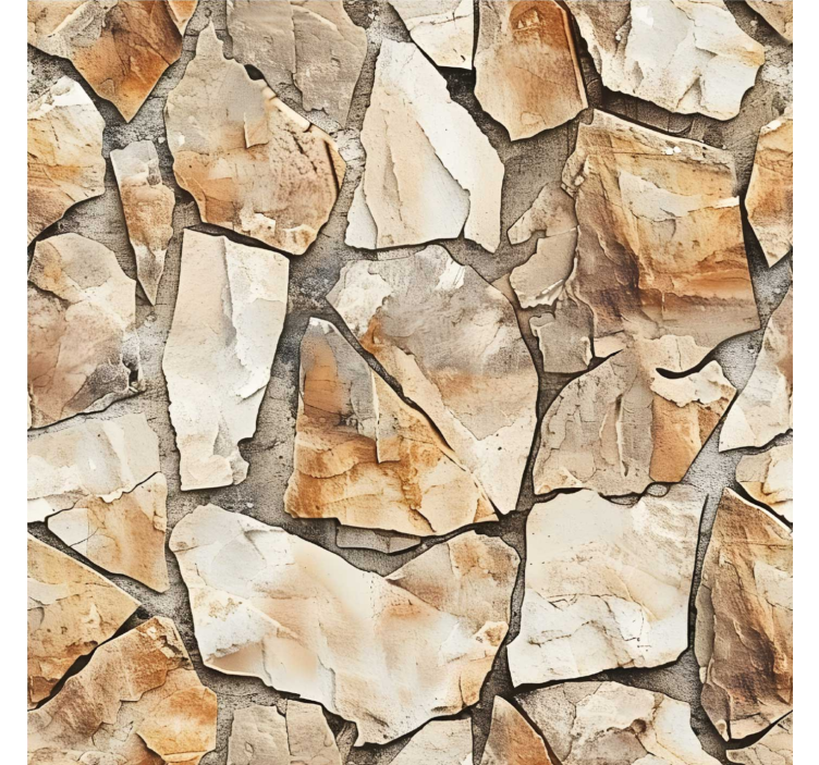 Rolgordijn beige met rustiek patroon - TenStickers