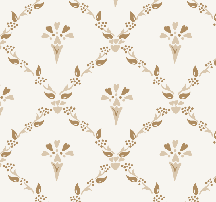 Rolgordijn beige met hexagonaal bloemenpatroon - TenStickers