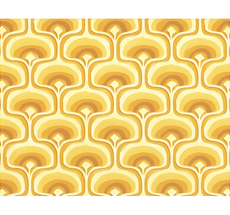 Rolgordijn geel retro geel patroon - TenStickers