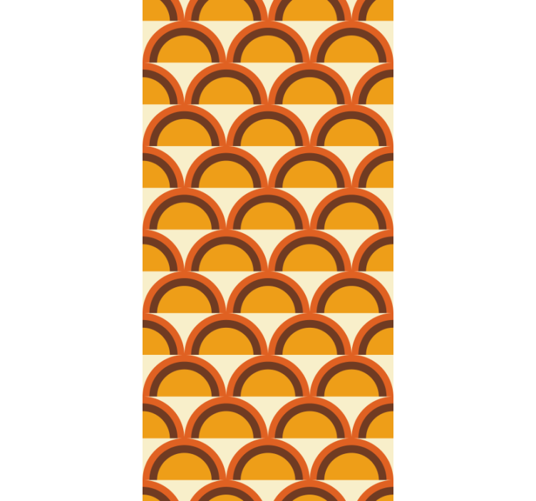 Rolgordijn geel retro bogen van de zonsondergang jaren 70 - TenStickers