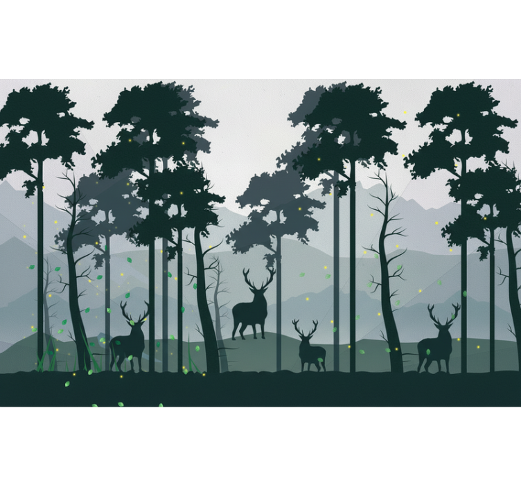 Keuken rolgordijn silhouette forest scandi - TenStickers