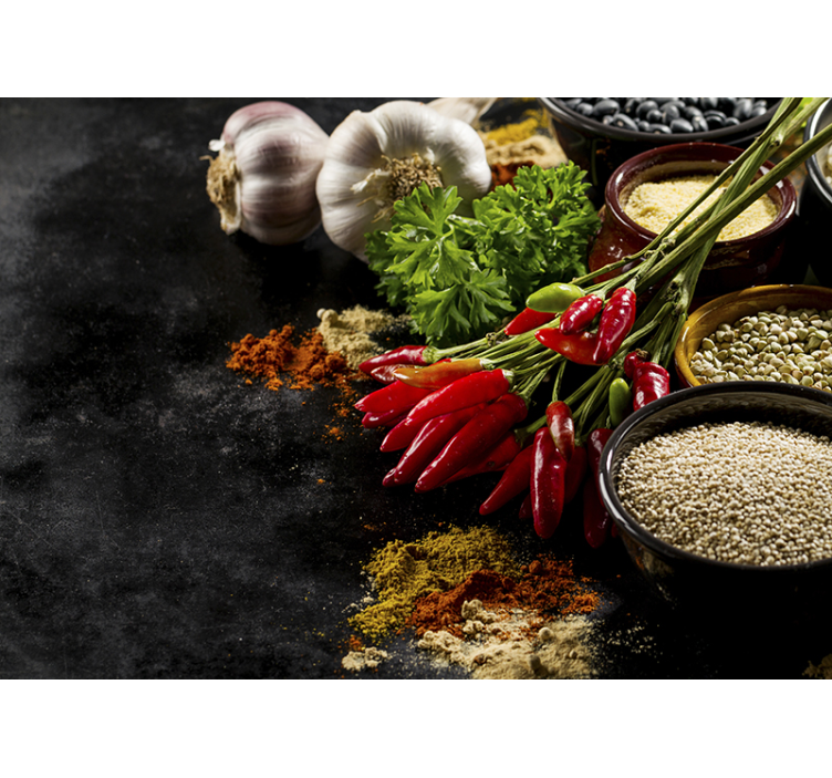 Keuken rolgordijn koken met kruiden - TenStickers