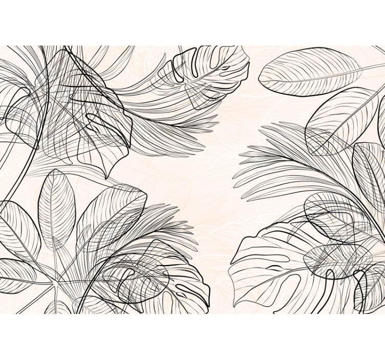 Keuken rolgordijn warme gekleurde dunne bladvormen - TenStickers