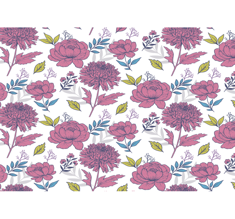 Keuken rolgordijn groot meerkleurig bloemenpatroon - TenStickers