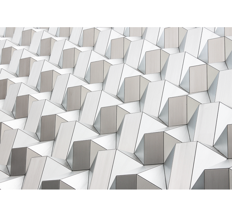 Wit rolgordijn 3d patroon grijs - TenStickers