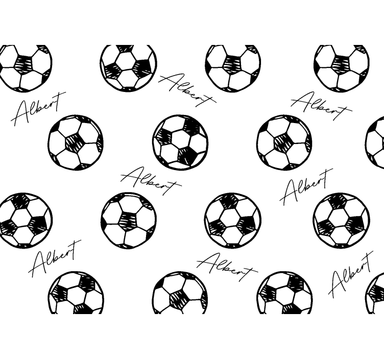 Wit rolgordijn voetbal met naam - TenStickers